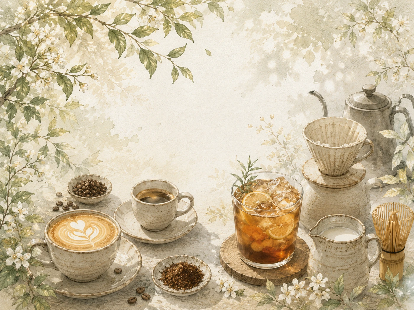 Coffee and matcha art