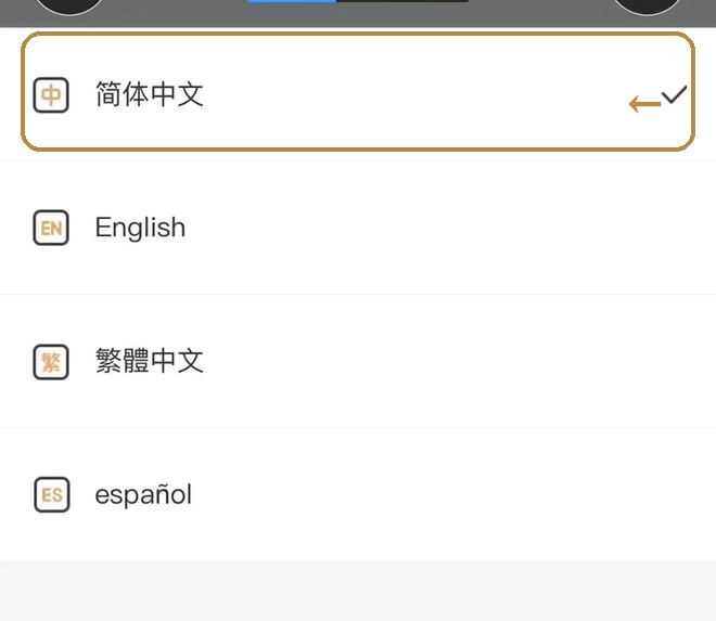 Choose the required menu language